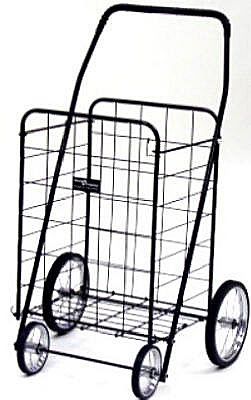 NARITA NTC001BK BLACK JUMBO 4 WHEEL TUBULAR STEEL FOLDING SHOPPING