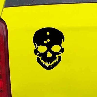Skull with Bullet Holes Decal Sticker   24 Colors   3.75 x 5
