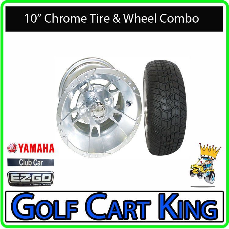 RX191 Chrome Low Profile Golf Cart 10 Wheel/Tire Combo