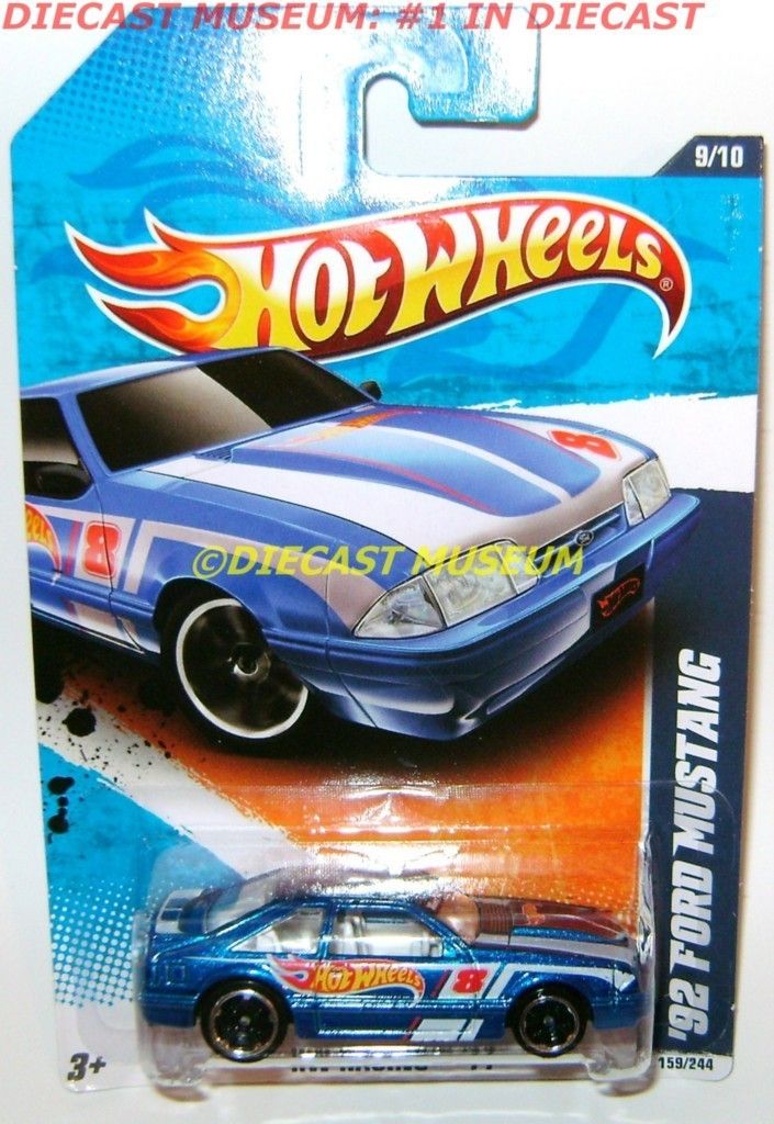 1992 92 Ford Mustang Blue Hot Wheels Diecast 2011