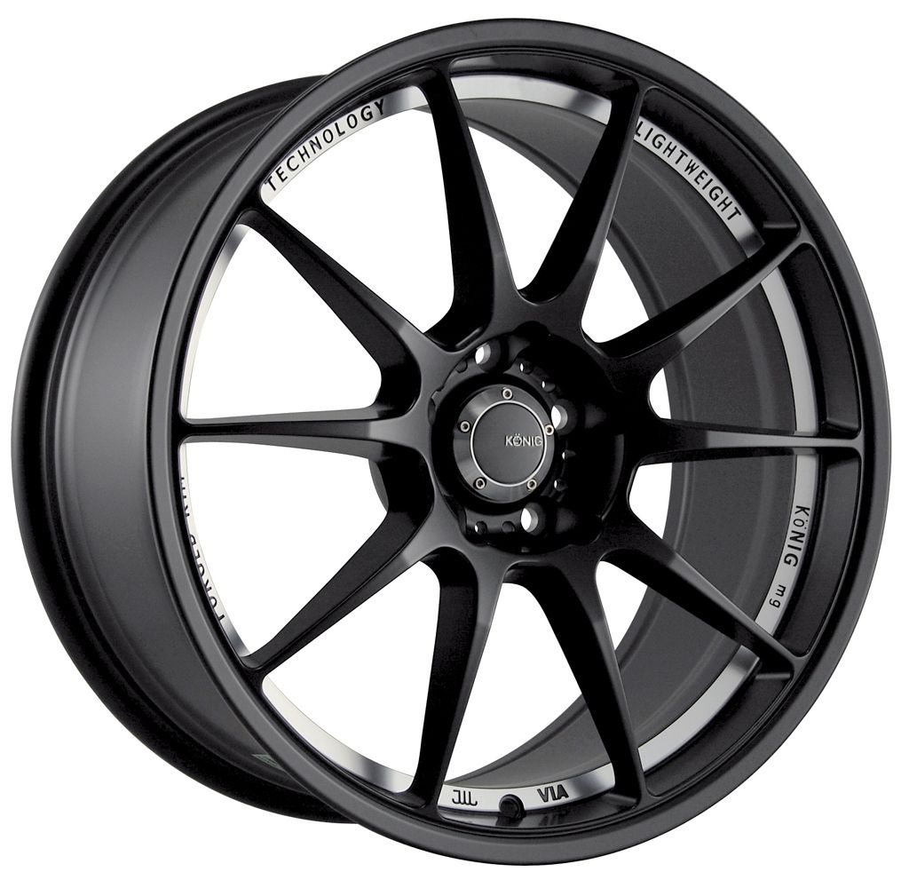 18 Konig Milligram Black Rims Wheels 18x10 25 5x114 3 Evolution evox