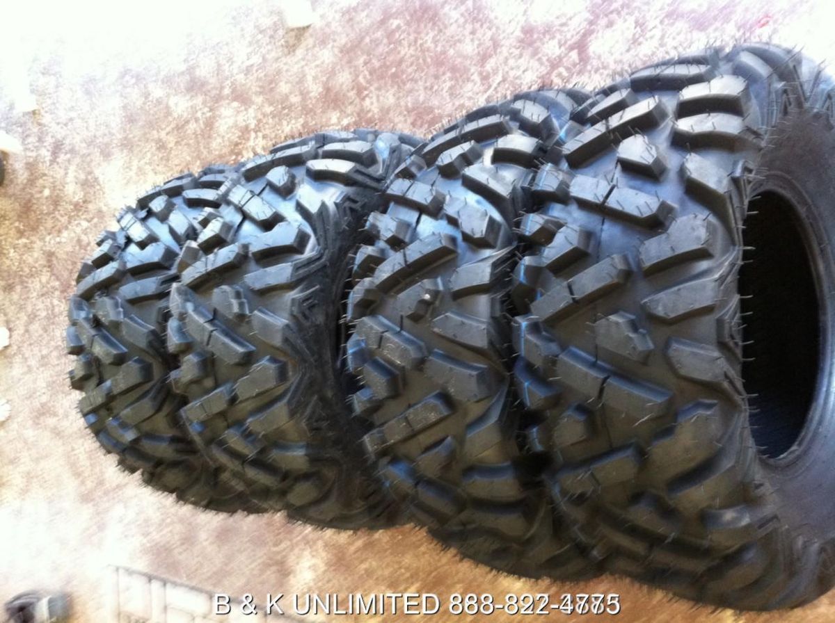 Honda Recon 4 25 Trilobite ATV Tires Mounted on 4 Alloy STI HD Wheels