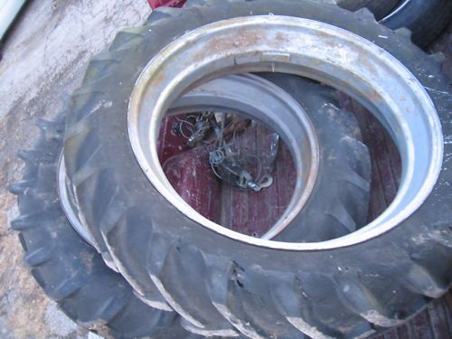 IHC Farmall H Tractor Rear Wheels Rims Tires 38 Inch