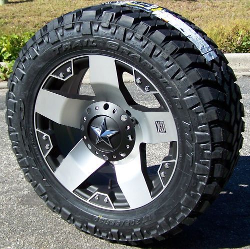 20 ROCKSTAR WHEELS & LT305/55R20 NITTO TRAIL GRAPPLER CHEVY SILVERADO