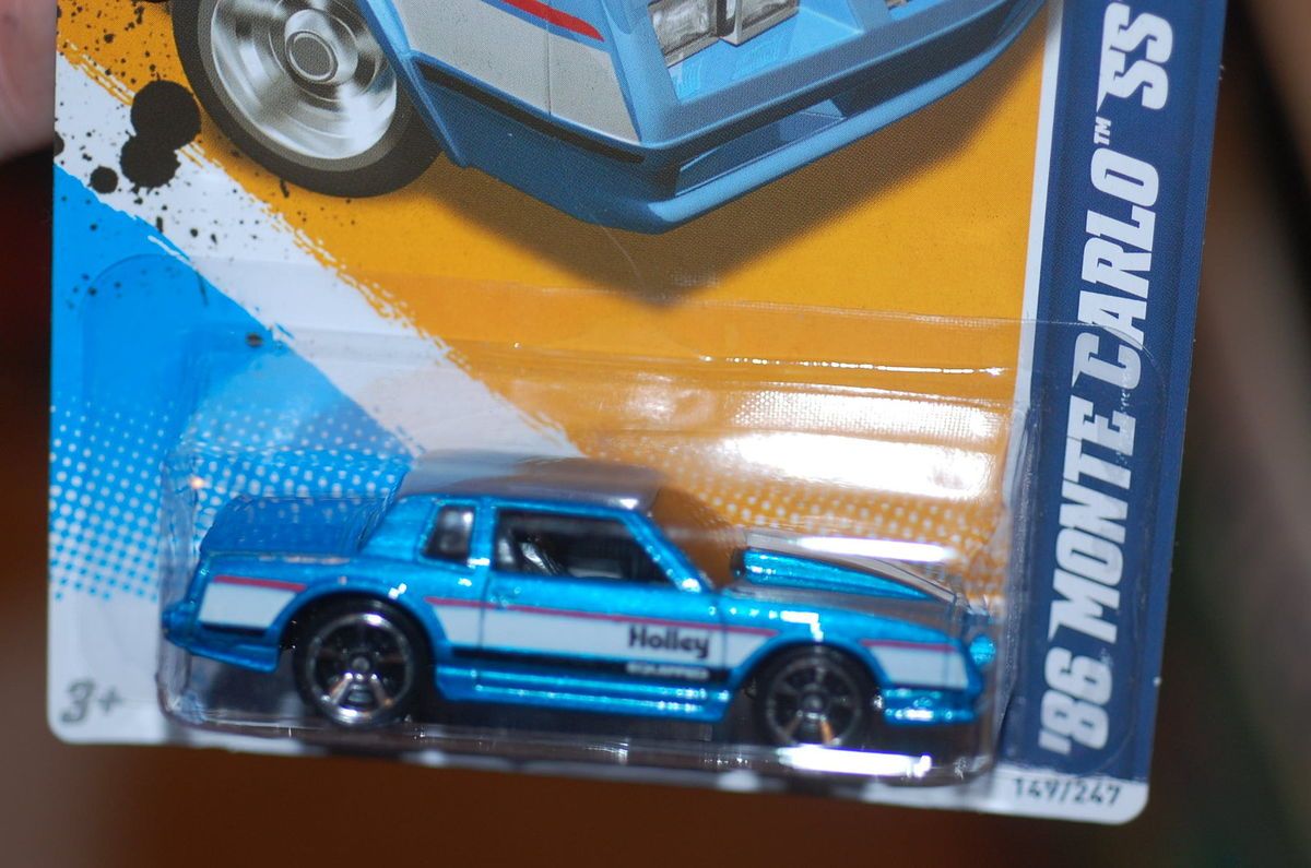 2012 Hot Wheels 86 Chevy Monte Carlo SS  Blue   Holley Equiped  Hard