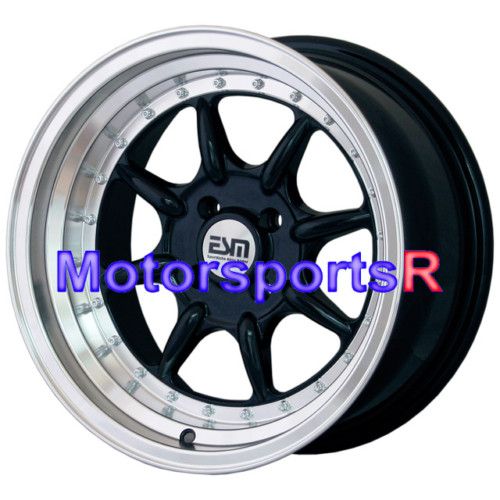 16 16x8 ESM 002 BLACK Wheels Rims Stance 82 83 84 85 86 87 90 91 BMW