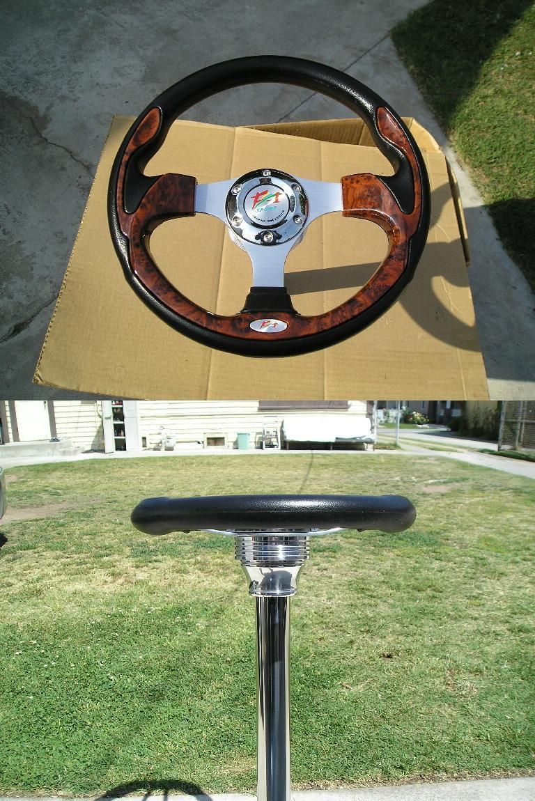 EZ Go Golf Cart 12 5 Wood Look Steering Wheel w Cover