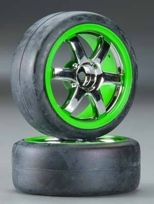 Volk Racing TE27 Green Chrome Wheels Tires 2 1 16 Ford Fiesta