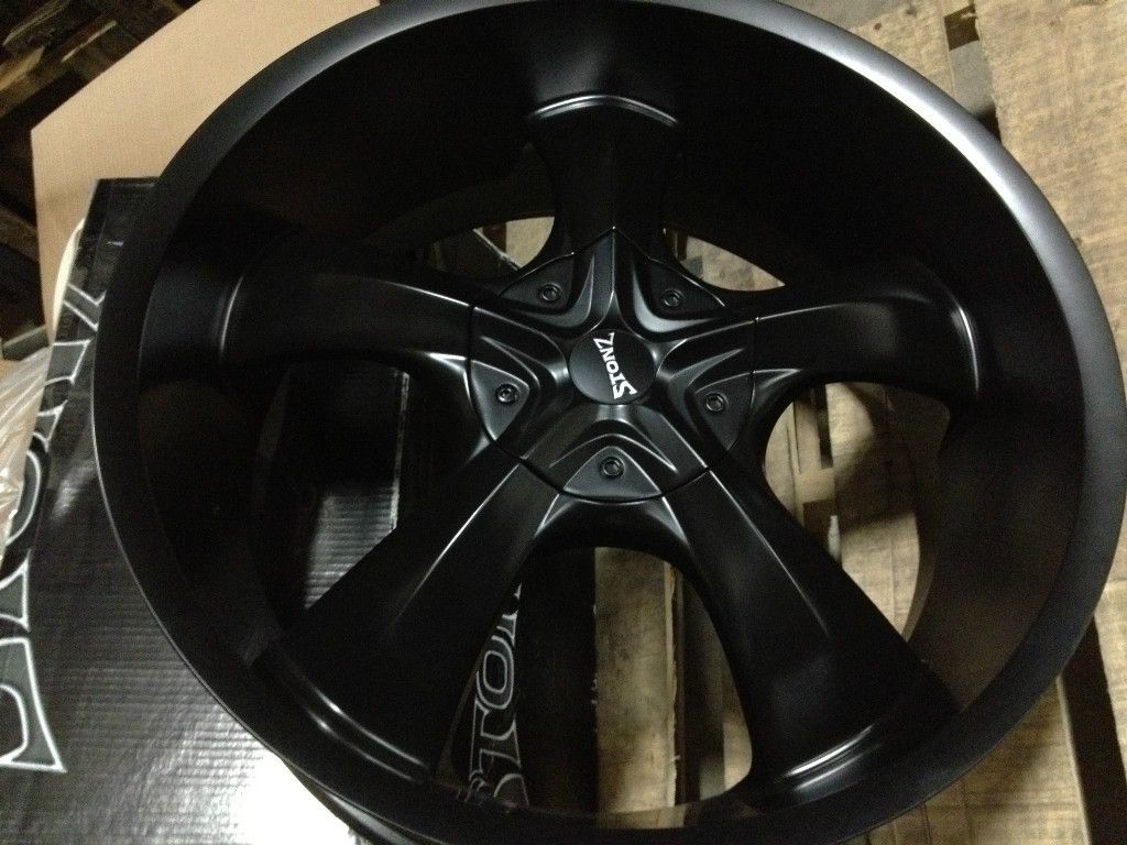 22 INCH STONZ WHEELS RIMS BLACK 5x115 5x4 5 DODGE CHARGER CHALLENGER