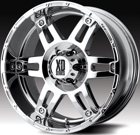 18 inch x9 KMC XD Spy Chrome Wheels Rims 8x6 5 8x165 1