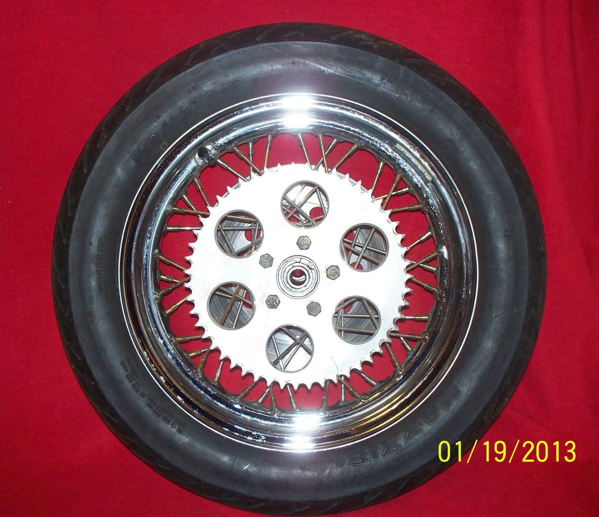  Shovelhead Sportster Rear Tire Wheel 40 Spoke Rim Sprocket Rotor