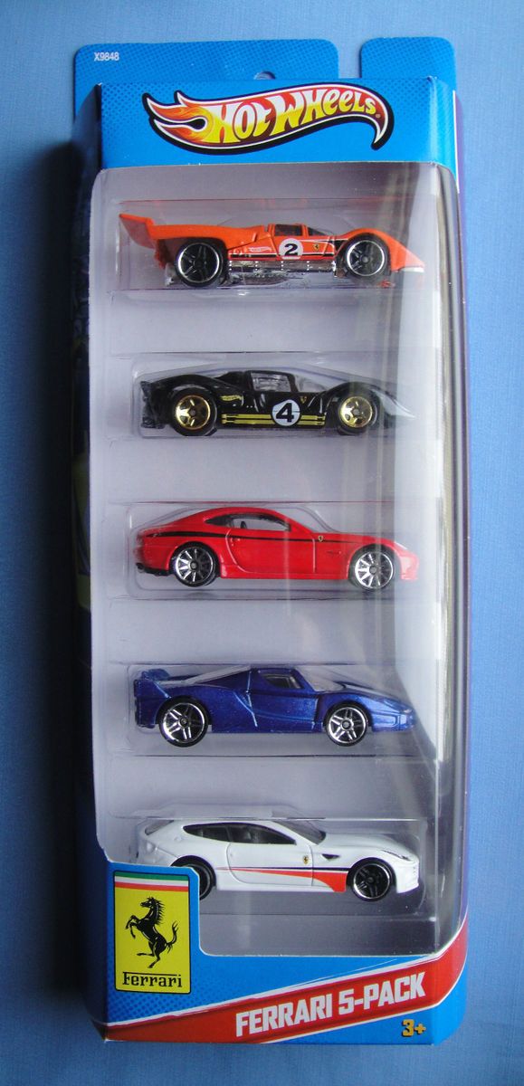 2013 Hot Wheels Ferrari 5 Pack 330 P4 512M 612 Scaglietti FXX New