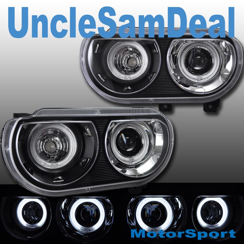 DODGE CHALLENGER DUAL CCFL HALO RIMS PROJECTOR HEADLIGHTS FOR FACTORY